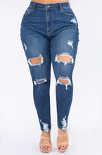 Load image into Gallery viewer, Distressed High-Rise Denim